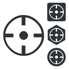 Target icon set, monochrome