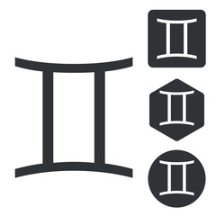 Gemini icon set, monochrome