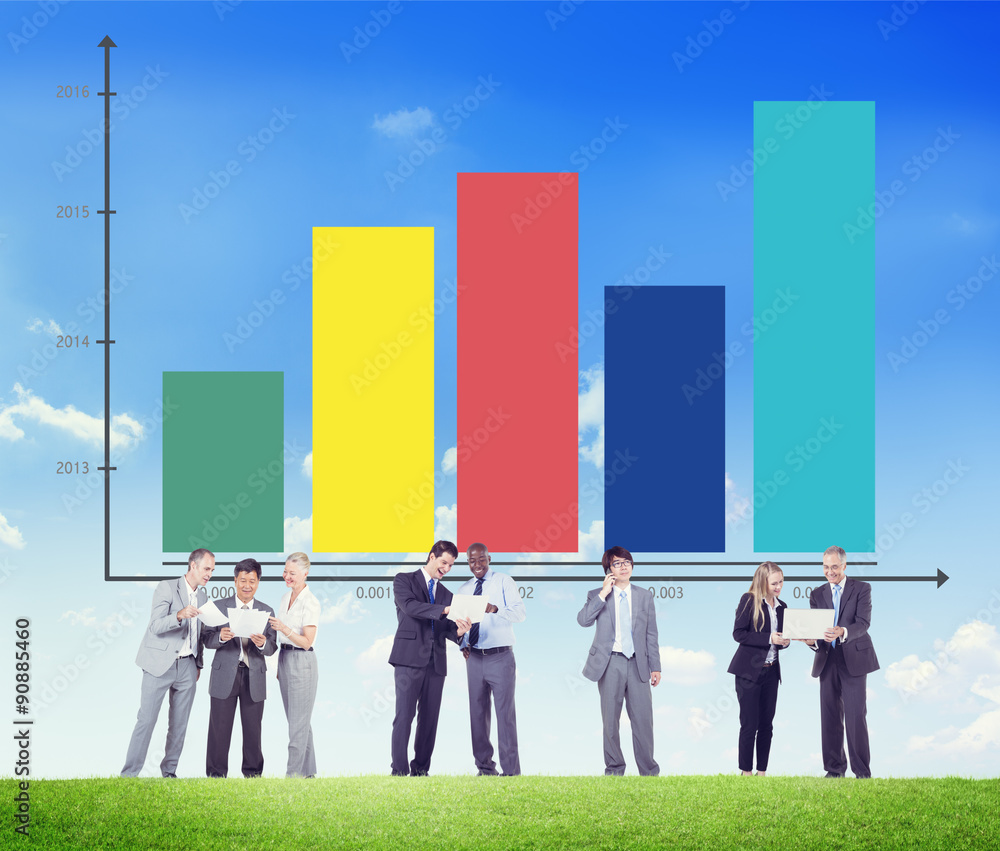 Poster bar graph information knowledge chart concept