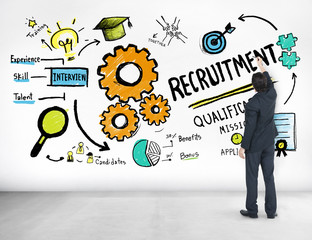 Businessman Writing Ideas Recruitment Professional Concept