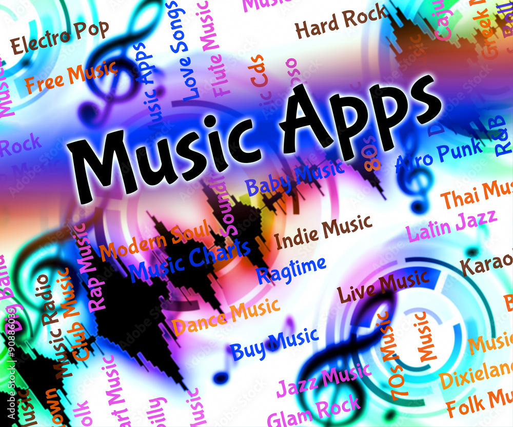 Poster music apps represents application software and applications