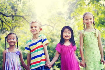 Diversity Friends Children Park Happiness Concept