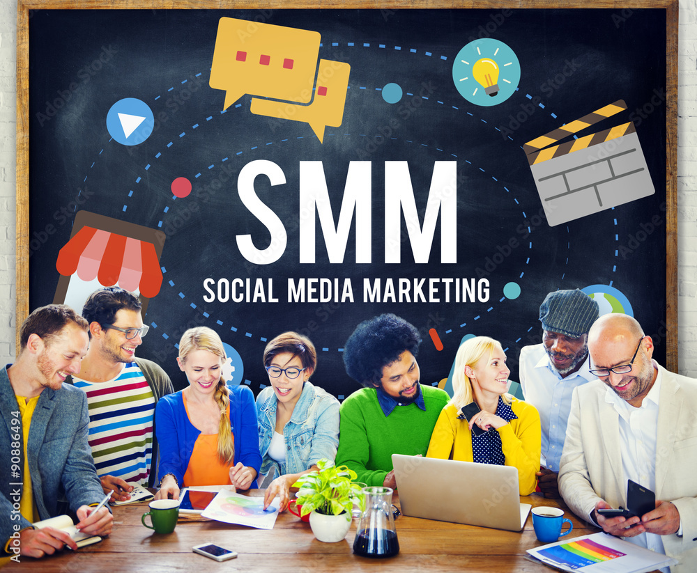 Poster social media marketing online business concept - Posters