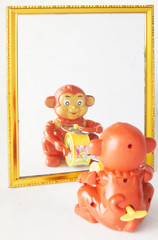 pirate looking  in the mirror