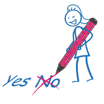 Stickwoman Pen Ja Nein