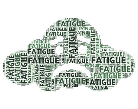 Fatigue Word Shows Lack Of Energy And Drowsiness