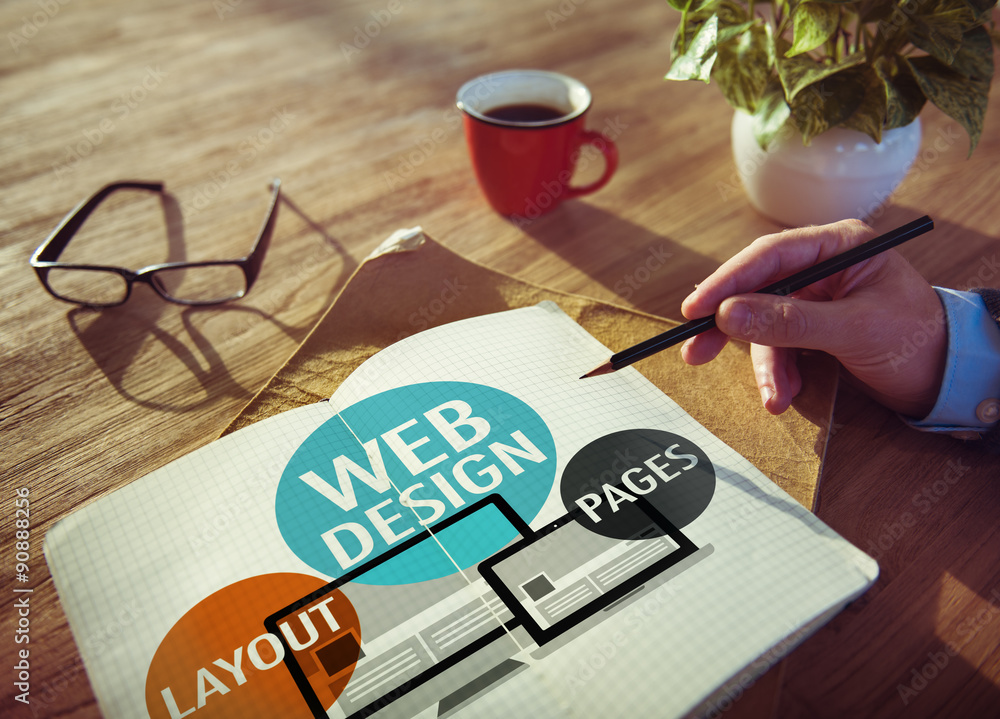 Poster web design content creative website responsive concept