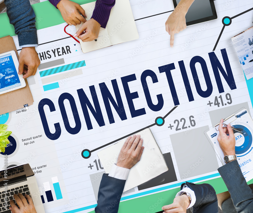 Poster networking connection global communication link concept