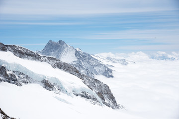 Fototapeta na wymiar Aletsch Glacier landscape in the Jungfraujoch, Alps, Switzerland