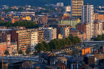 Liège at sunset
