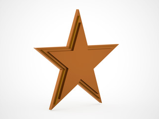 Fototapeta premium Star rendered isolated on white background