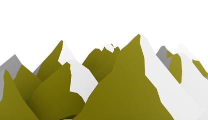 Mountain abstract rendered on white background