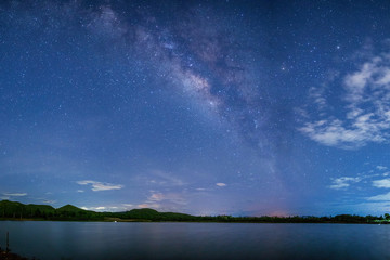 milky way on with river