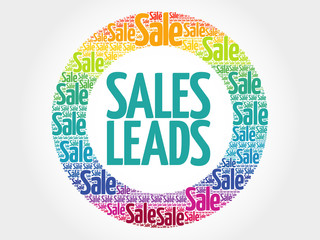 Sales Leads vector words cloud, business concept background