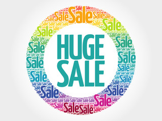 HUGE SALE vector words cloud, business concept background