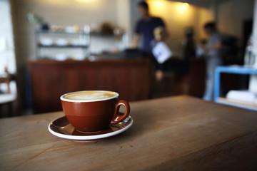 coffee on wood background