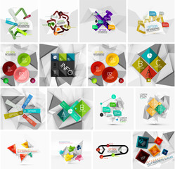 Set of abstract geometric paper infographic banner templates