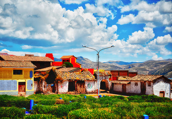 Village up high in Peruvian mountains