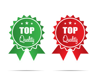 Top Quality Ribbons with shadow on white background flat style