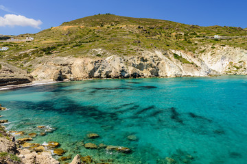 Obraz premium The picturesque pobieranie the Greek island of Milos, Mandrakia village, Milos island, Cyclades, Greece.