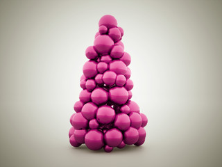 Pink abstract christmas tree