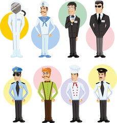 Cartoon vector characters of different professions 