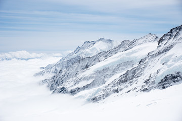 Fototapeta na wymiar Aletsch Glacier landscape in the Jungfraujoch, Alps, Switzerland