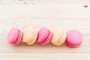 Sweet and colourful french macaroons or macaron.