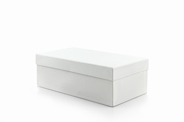 White shoe box on white background with clipping path.