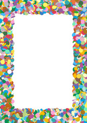 Abstract Colorful Rectangular Vector Confetti Frame with Free Space for Advertising and Text - Konfetti, Rahmen, Textfäche, weiße Fläche, Vorlage, Bilderrahmen, bunt, fröhlich