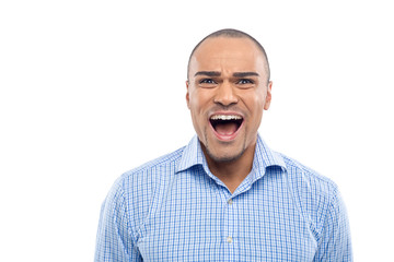 Angry businessman screaming