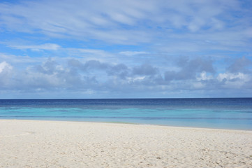 Sand beach and ocean wave, Maldives