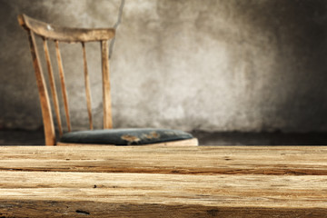 Fototapeta na wymiar wooden table and chair 