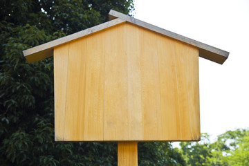 Empty wooden billboard sign