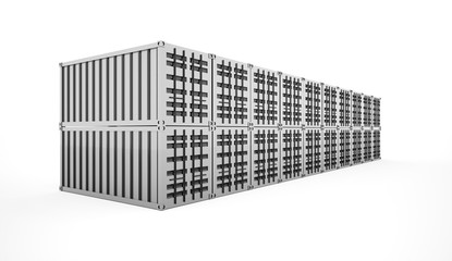 Silver container concept rendered on white background