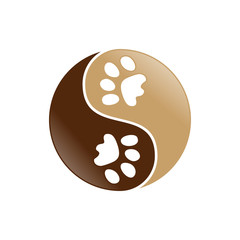 Yin Yang Dog Foot Prints