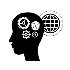 Brain gears symbol