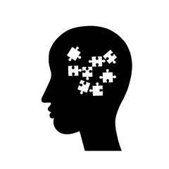 Brain jigsaw puzzle symbol