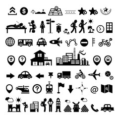 traveler explorer icon set