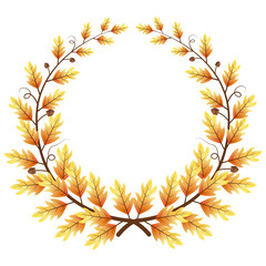 Autumn themed leaves frame