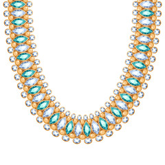 Gemstones chain golden necklace or bracelet.