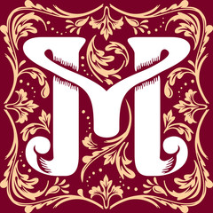 old vintage letter M