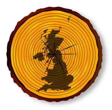 recommend clip art: United Kingdom Map On Timber Section