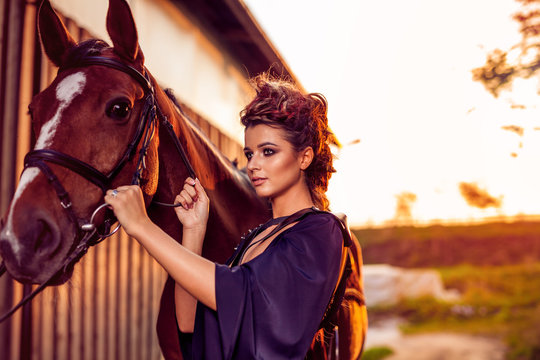 Fashion Model With Horse