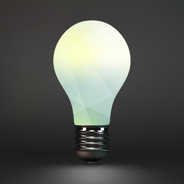 Lightbulb idea symbol. 3d vector illustration. 