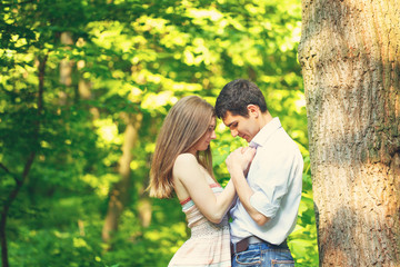 Fototapeta premium Lovers young man and woman