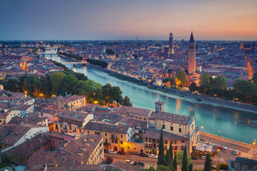 Fototapeta na wymiar Verona. Image of Verona, Italy during summer sunset.