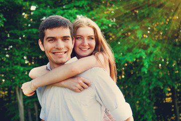 Obraz premium Lovers young man and woman
