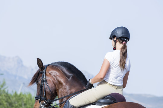 woman rider on horseback