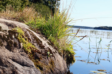 landscape stone on the lake